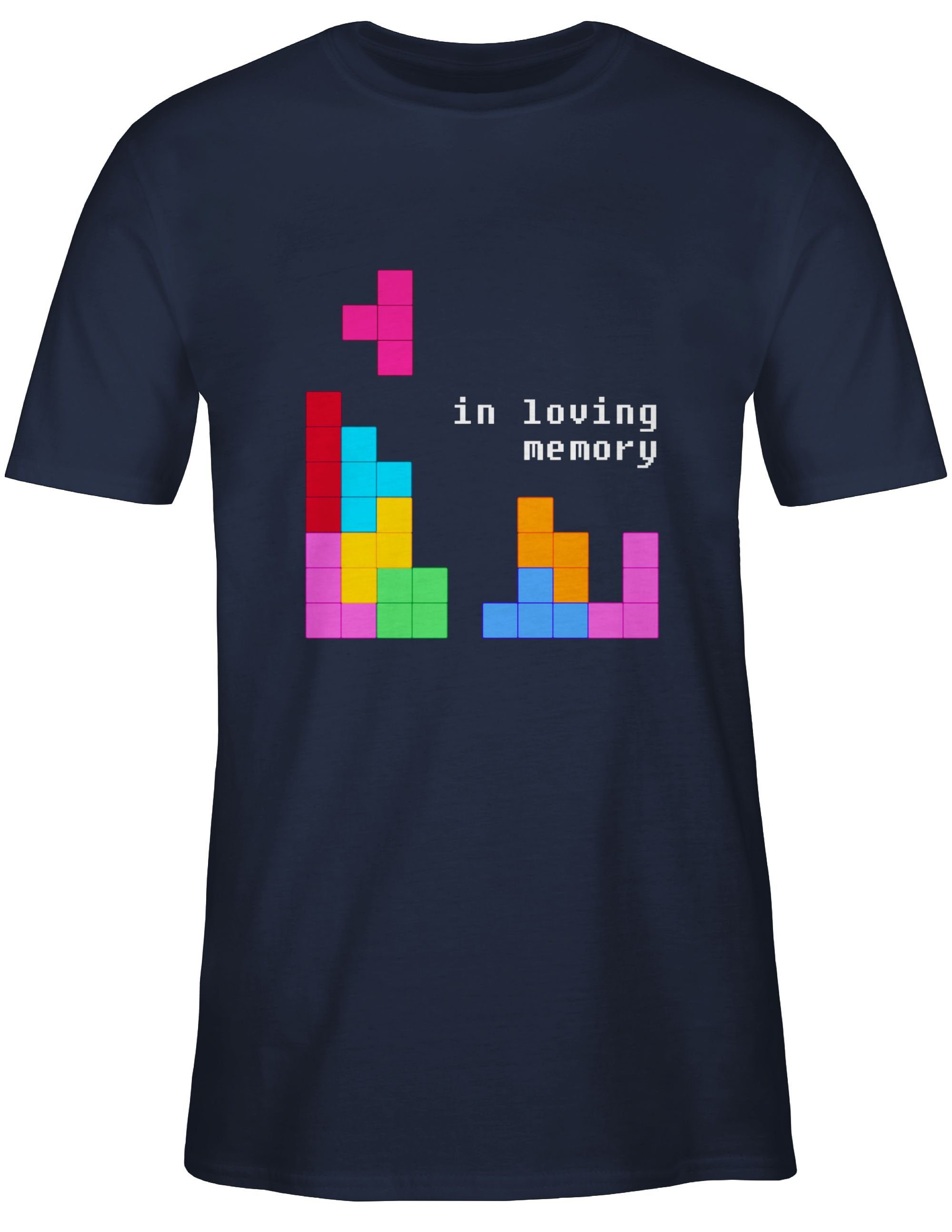 Tetris Blau T-Shirt Geschenke Navy memory in Nerd Shirtracer 2 loving