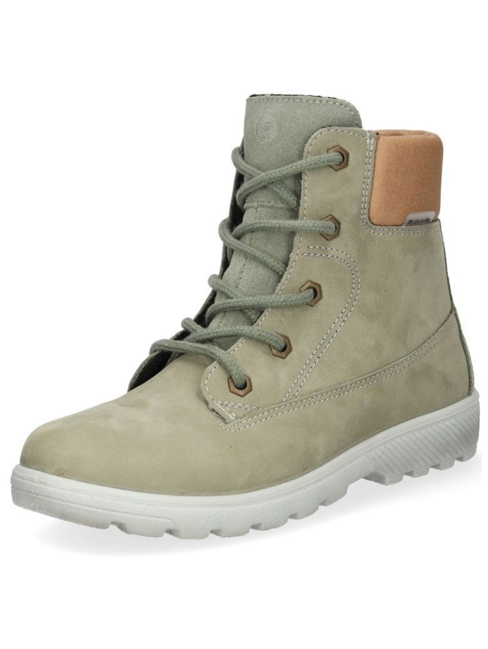 Stiefelette Leder/Textil . Schnürstiefelette