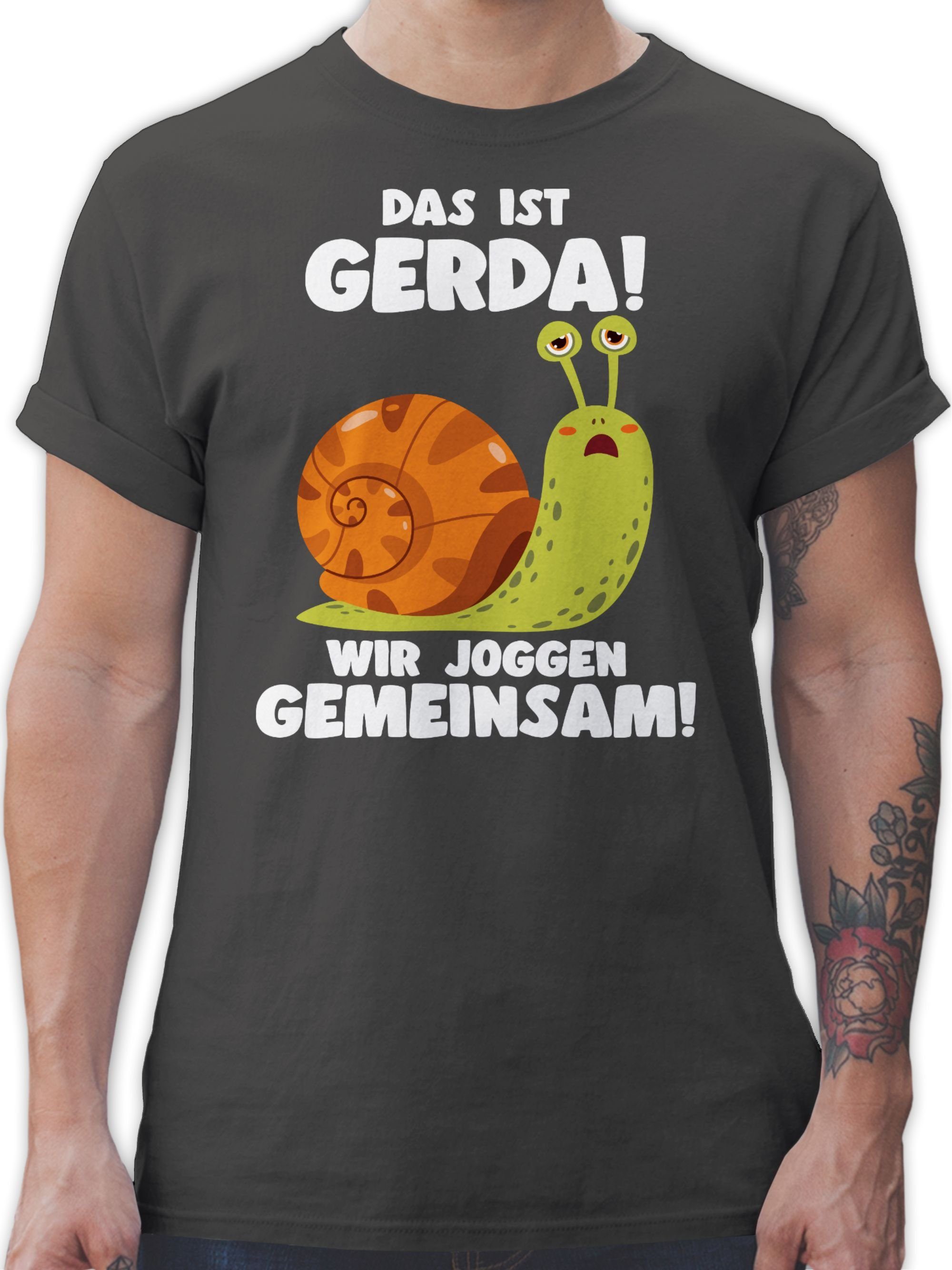 Shirtracer T-Shirt Das ist Gerda Wir joggen gemeinsam - Langsame Schecke Joggen Lustig Sp Wandern Laufen Joggen Zubehör