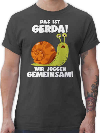 Shirtracer T-Shirt Das ist Gerda Wir joggen gemeinsam - Langsame Schecke Joggen Lustig Sp Wandern Laufen Joggen Zubehör