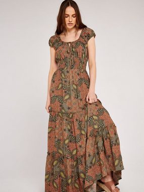 Apricot Maxikleid Paisley Enchant Milkmaid Maxi Dress, in tollem Paisleymuster, mit gesmokter Taille