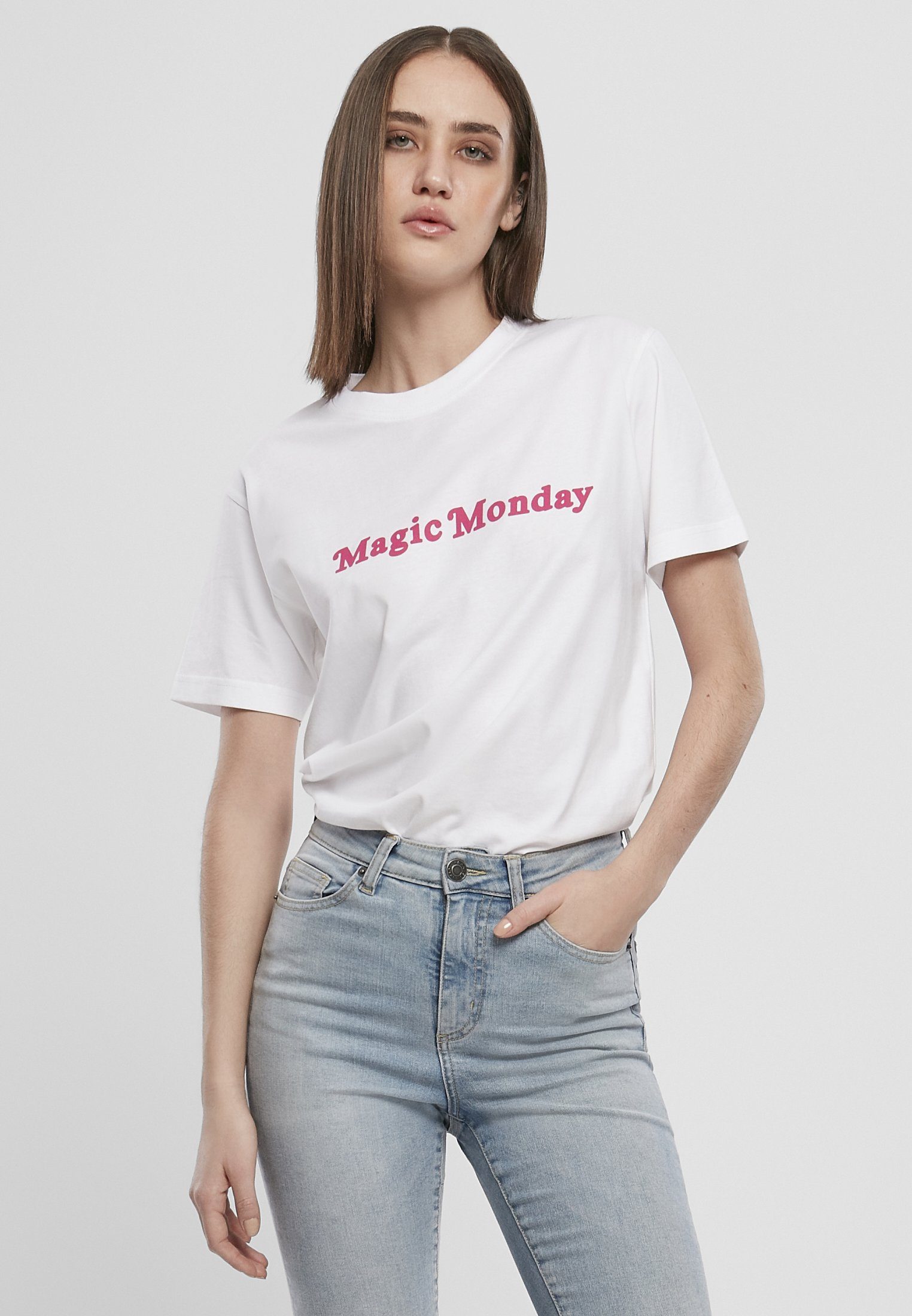 Monday (1-tlg) Slogan Ladies MisterTee Kurzarmshirt Magic Tee Damen