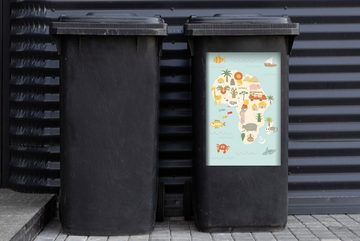 MuchoWow Wandsticker Weltkarte Kinder - Afrika - Farben (1 St), Mülleimer-aufkleber, Mülltonne, Sticker, Container, Abfalbehälter