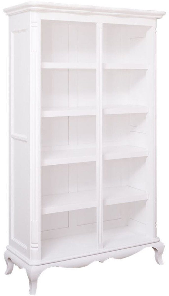 Casa Padrino Stauraumschrank Landhausstil Bücherschrank Weiß Büroschrank H. 190 Wohnzimmerschrank Massivholz x 49 x cm - Regalschrank - - 112