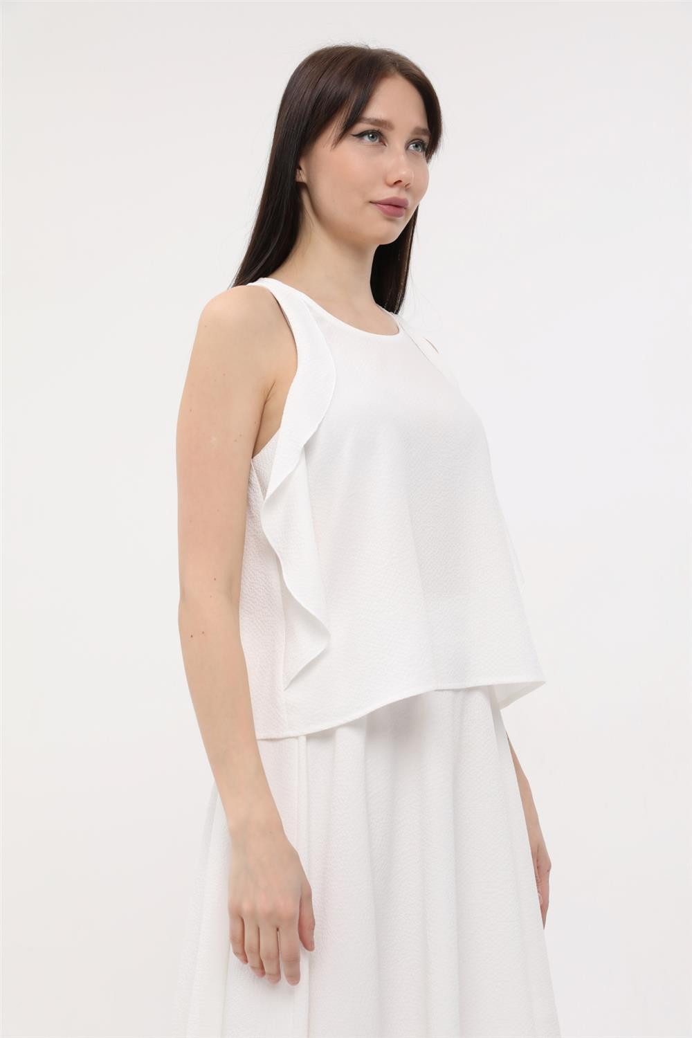 HomeStore Blusentop Volan ärmellose Bluse günstig online kaufen
