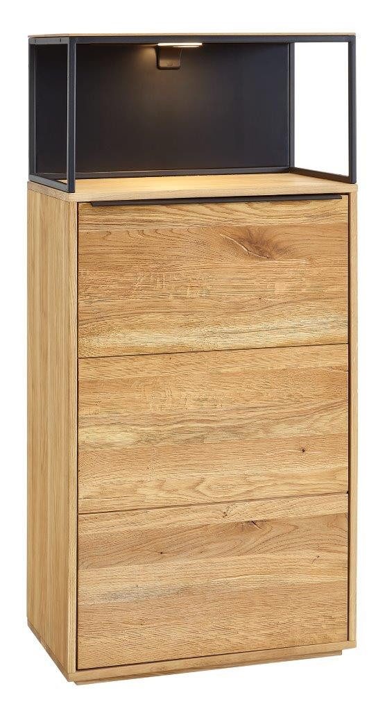 FURNARO Vitrine Wildeiche massiv natur geölt modern komplett montiert 65x13 günstig online kaufen