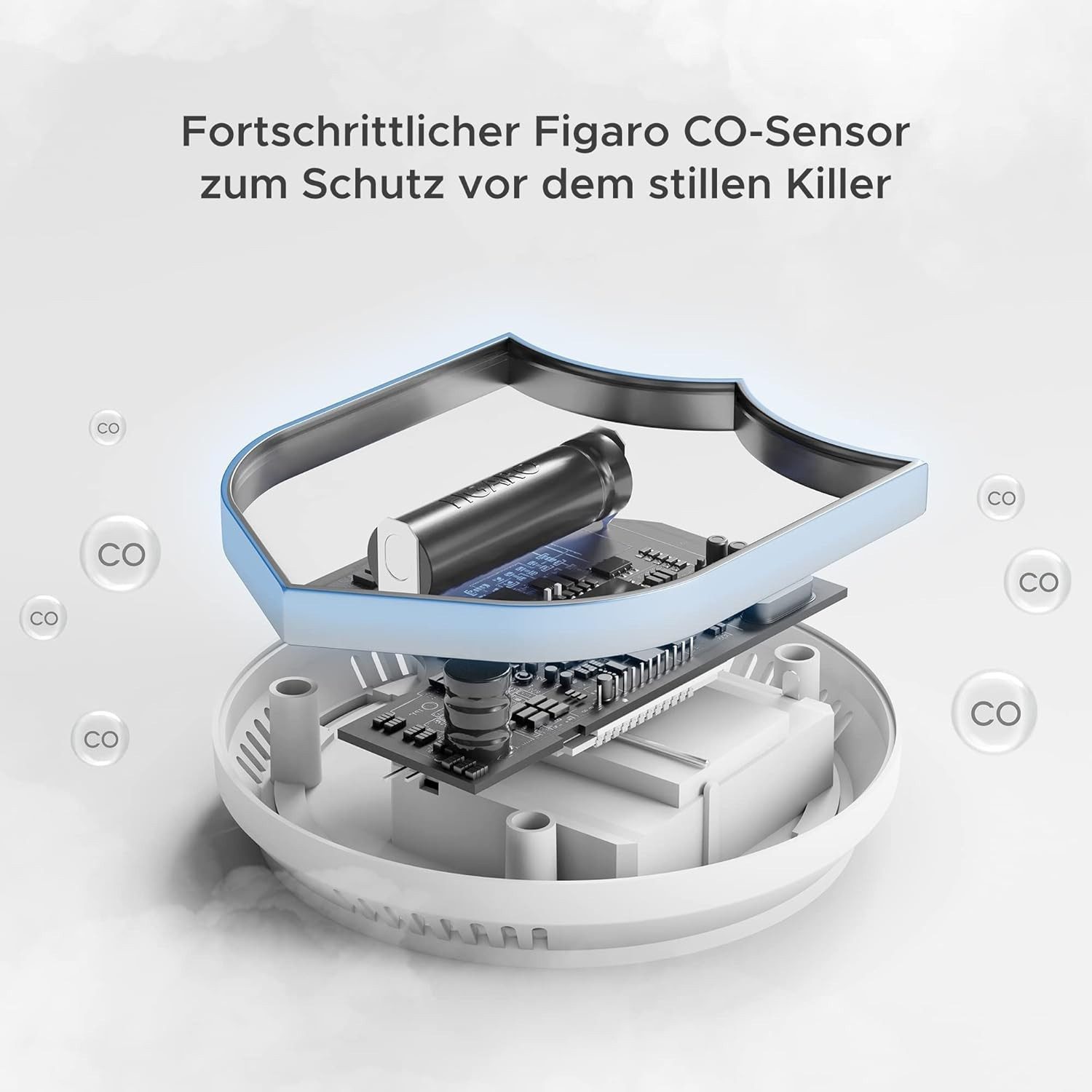 X-SENSE X-Sense CO03D-W Kohlenmonoxidmelder mit Digitalanzeige 2er Set Gasmelder (CO Melder Batterie) – Bild 3 von 5
