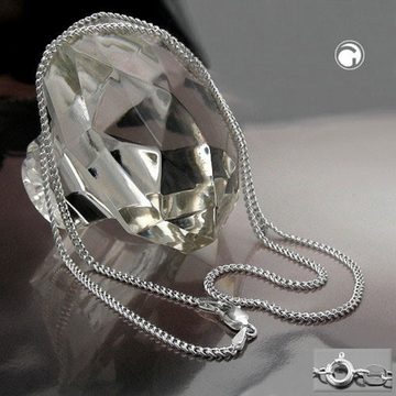 unbespielt Silberkette Halskette Silberkette Flachpanzerkette 2 x diamantiert 925 Silber 60 cm x 2mm inklusive Schmuckbox, Silberschmuck für Damen und Herren
