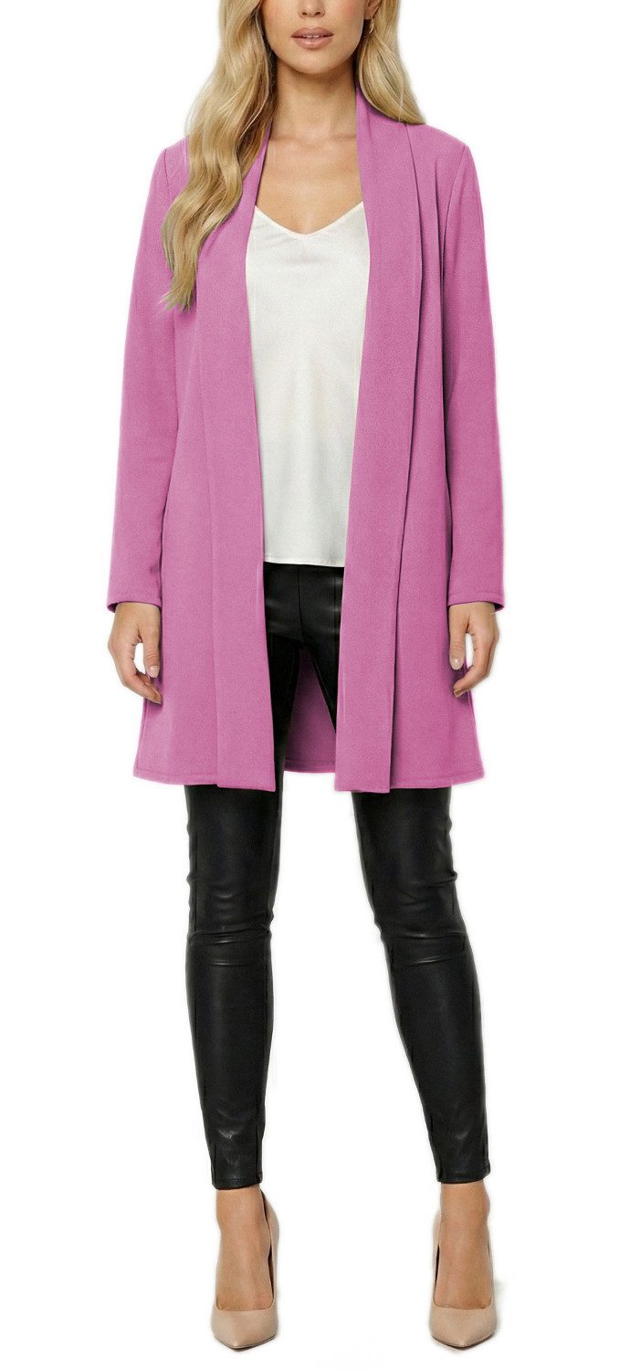 dy_mode Cardigan Damen Langcardigan offen Leichte Übergangsjacke für Frühjahr Sommer in Unifarben, Ohne Verschluss