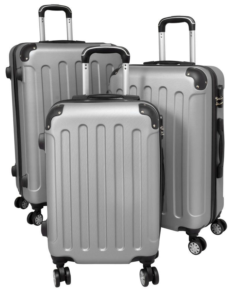 Warenhandel König Trolleyset Gronau, 4 Rollen, (Gr. M, L und XL, 3 tlg., Hartschalen Trolley Set), aufrecht rollbar