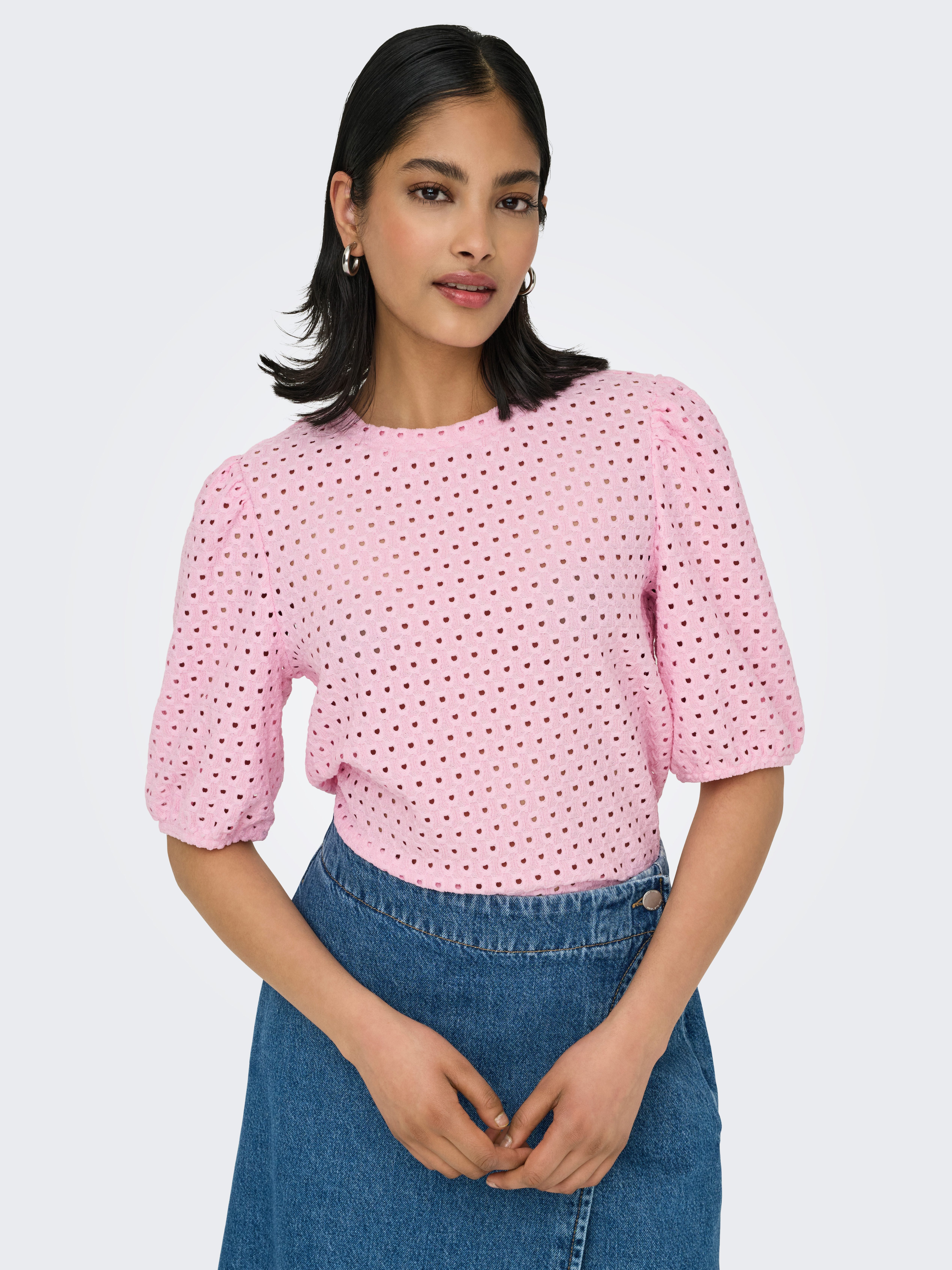 ONLY Kurzarmshirt ONLELISA S/S O-NECK TOP günstig online kaufen