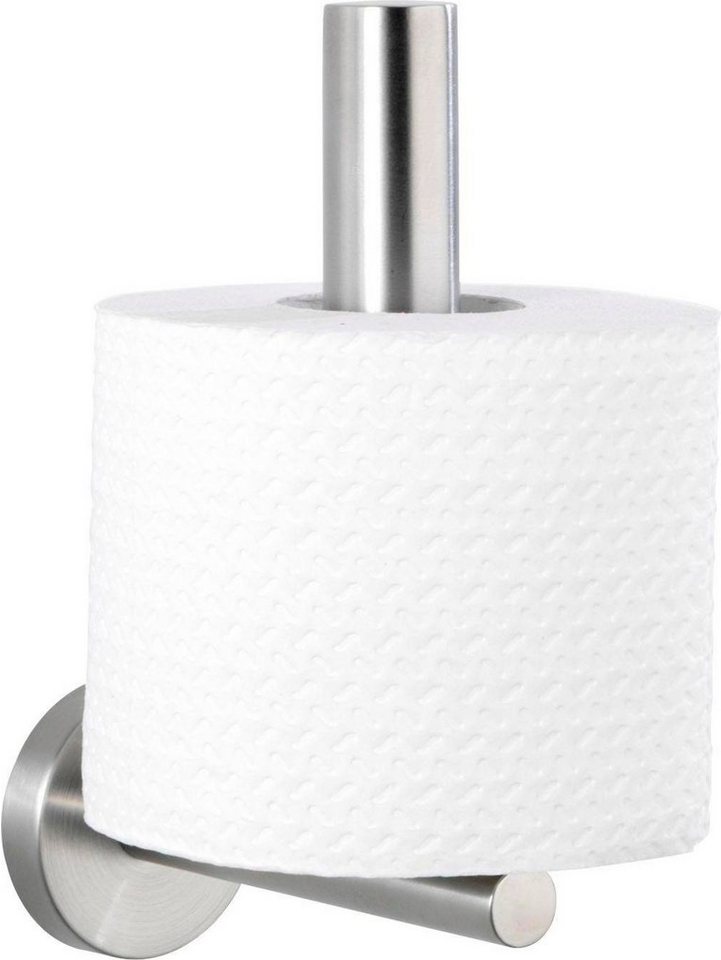 WENKO Toiletten-Ersatzrollenhalter Bosio, Edelstahl, rostfrei, Platz für  eine Papier-Ersatzrolle