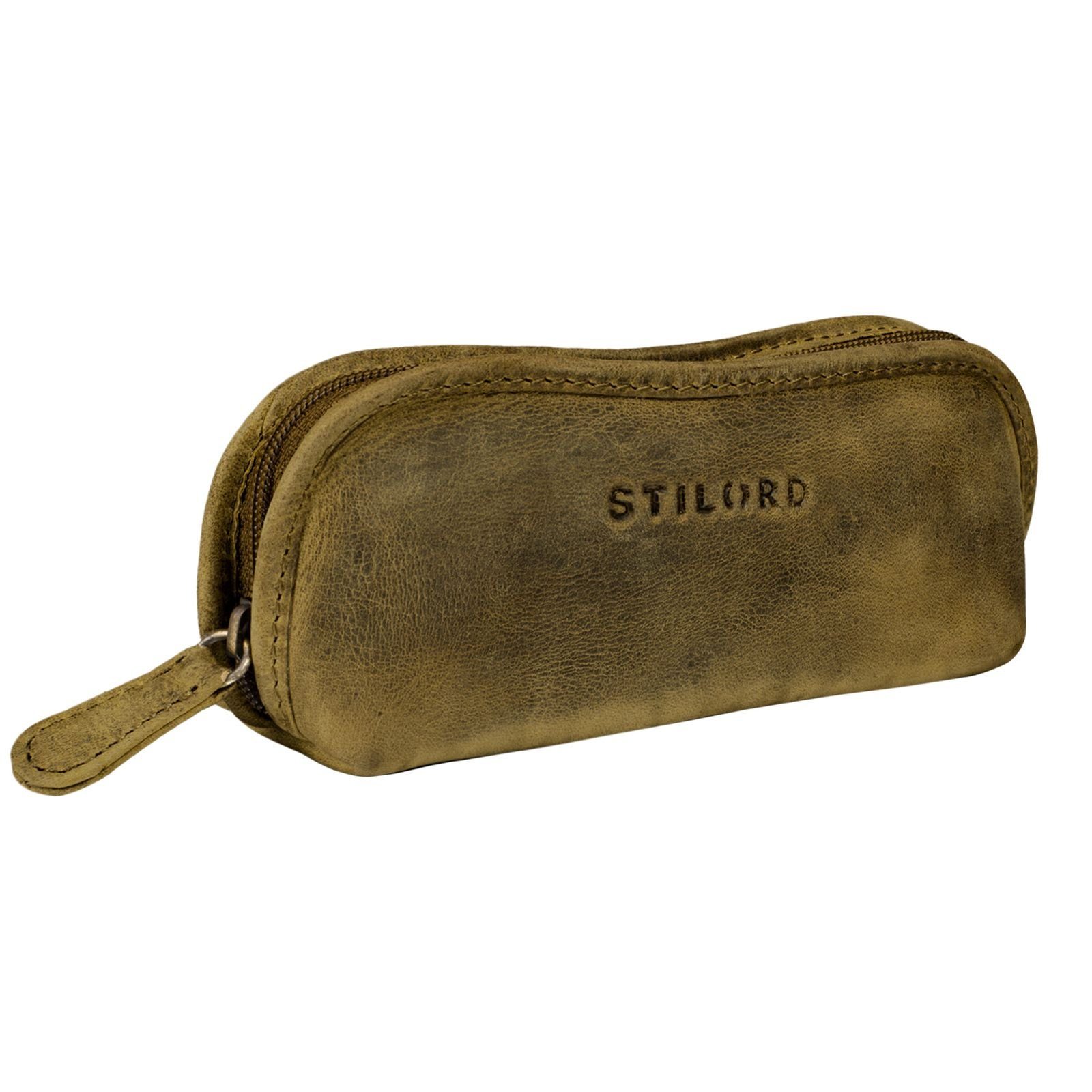 Leder mittel - Etui Brillenetui braun "Glasgow" STILORD