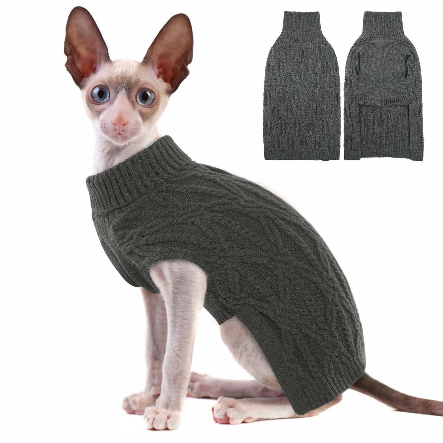 LuxusKollektion Hundepullover Hunde Pullover Zopfmuster Grau XS