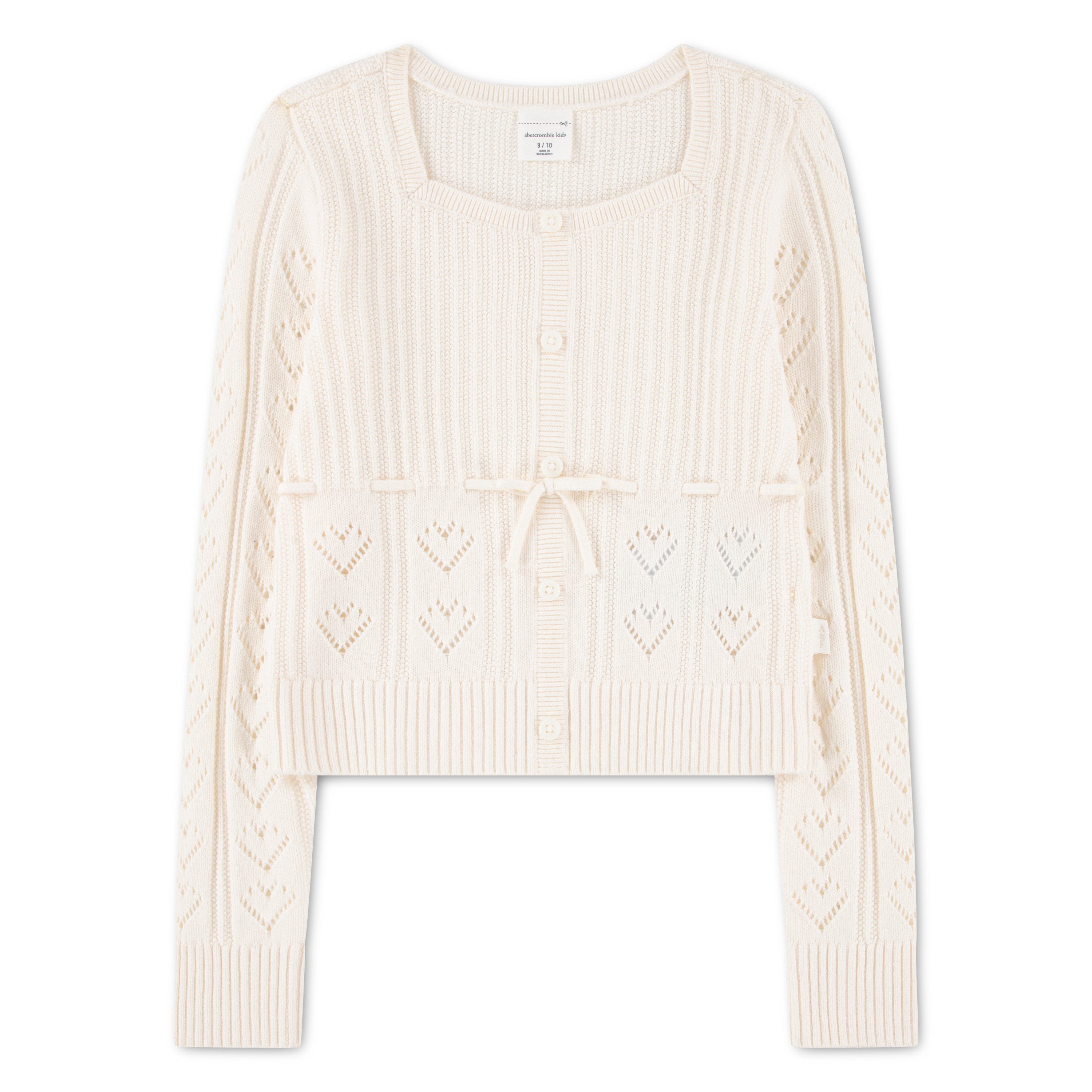 Abercrombie Kids Strickpullover AFG BABYDOLL HEART STITCH SWEA mi angedeutetem Knopfverschluss