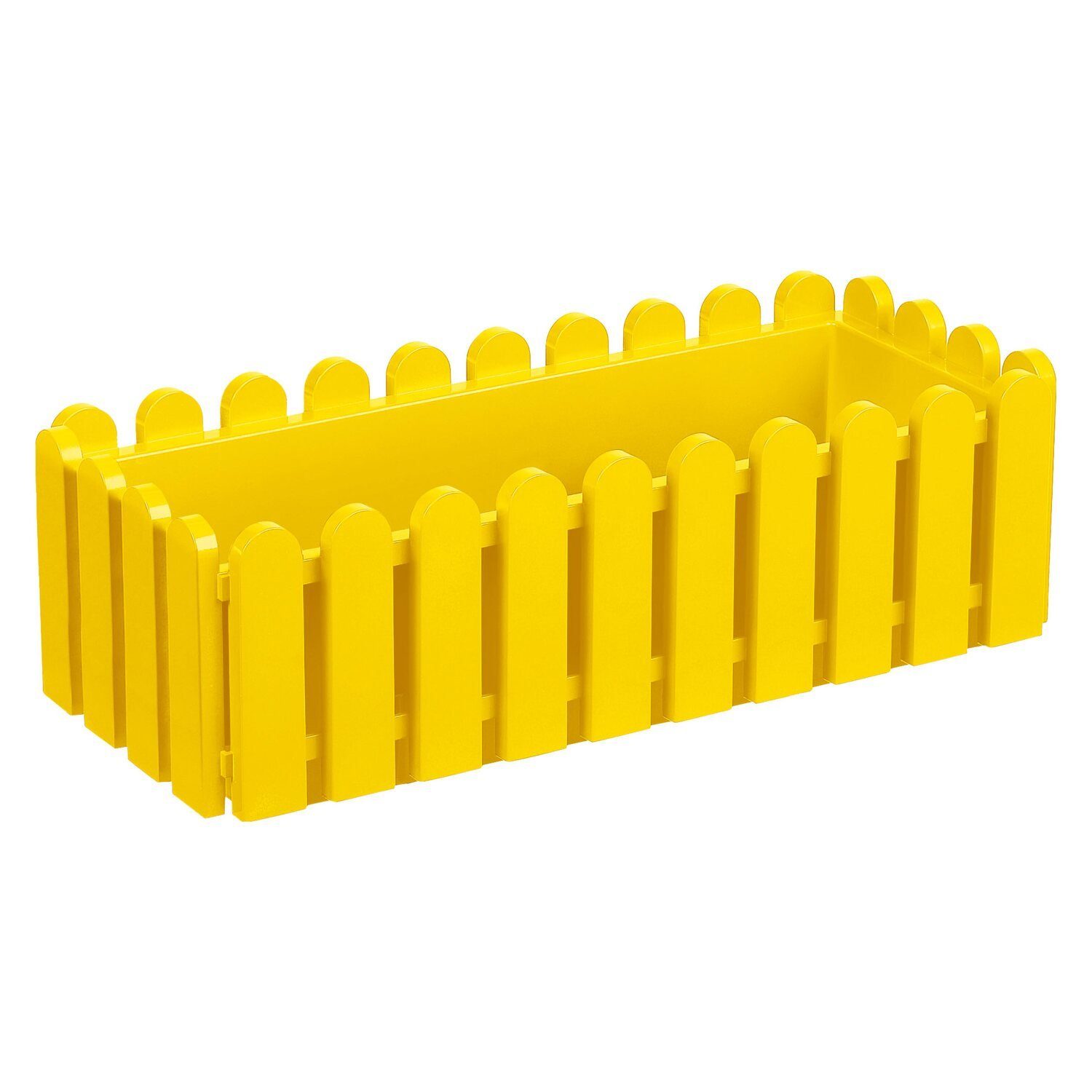 Landhaus inkl. Wasserspeicher gelb Comfort witterungsbeständig, Aqua Kasten recyceltem Blumenkasten Pflanzkübel, aus Balkonkasten Kunststoff, ONDIS24