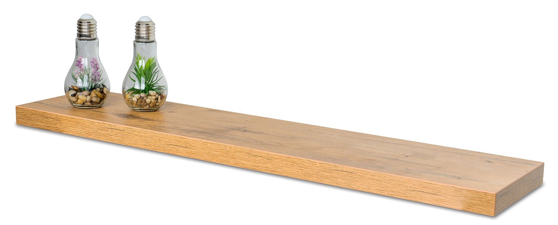 Levandeo® Wandregal, levandeo Wandboard Bobby 100cm Wildeiche Eiche Wandreg günstig online kaufen