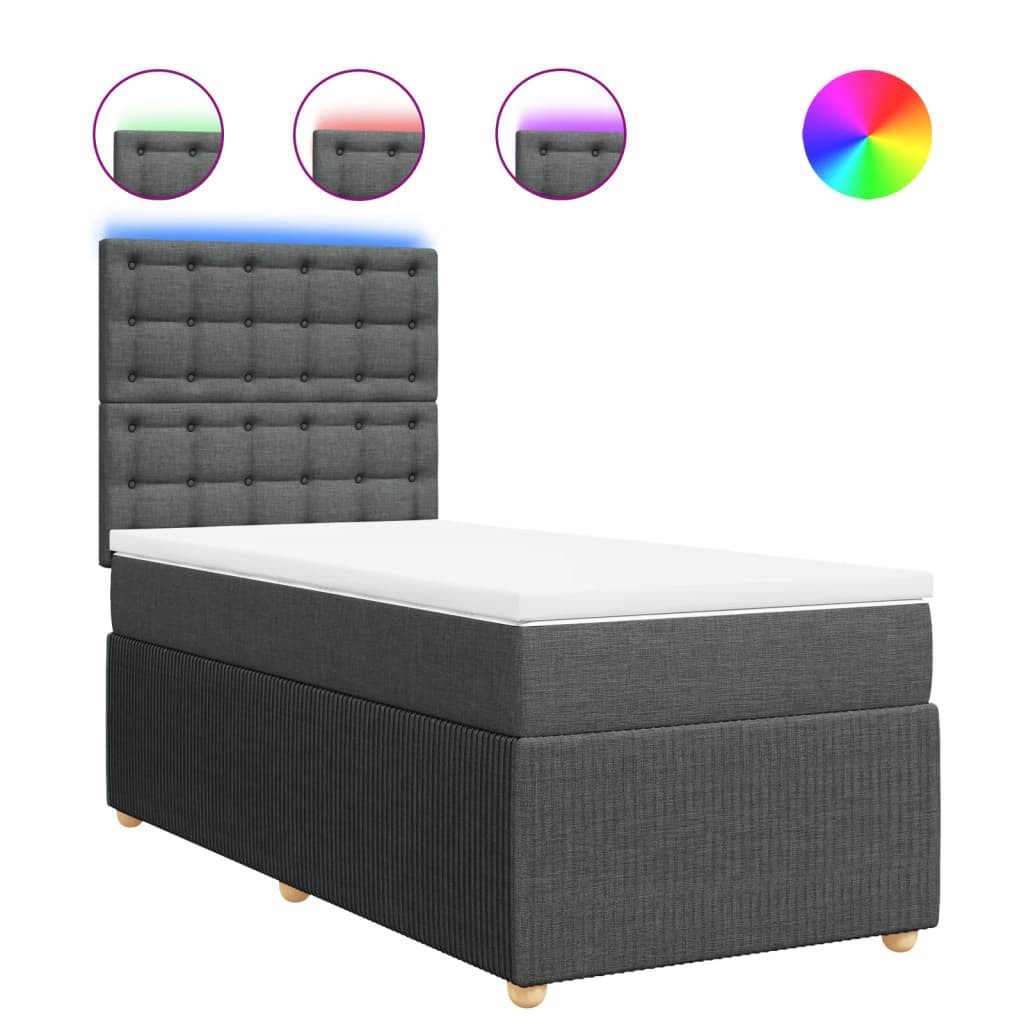 vidaXL Bett Boxspringbett mit Matratze Dunkelgrau günstig online kaufen