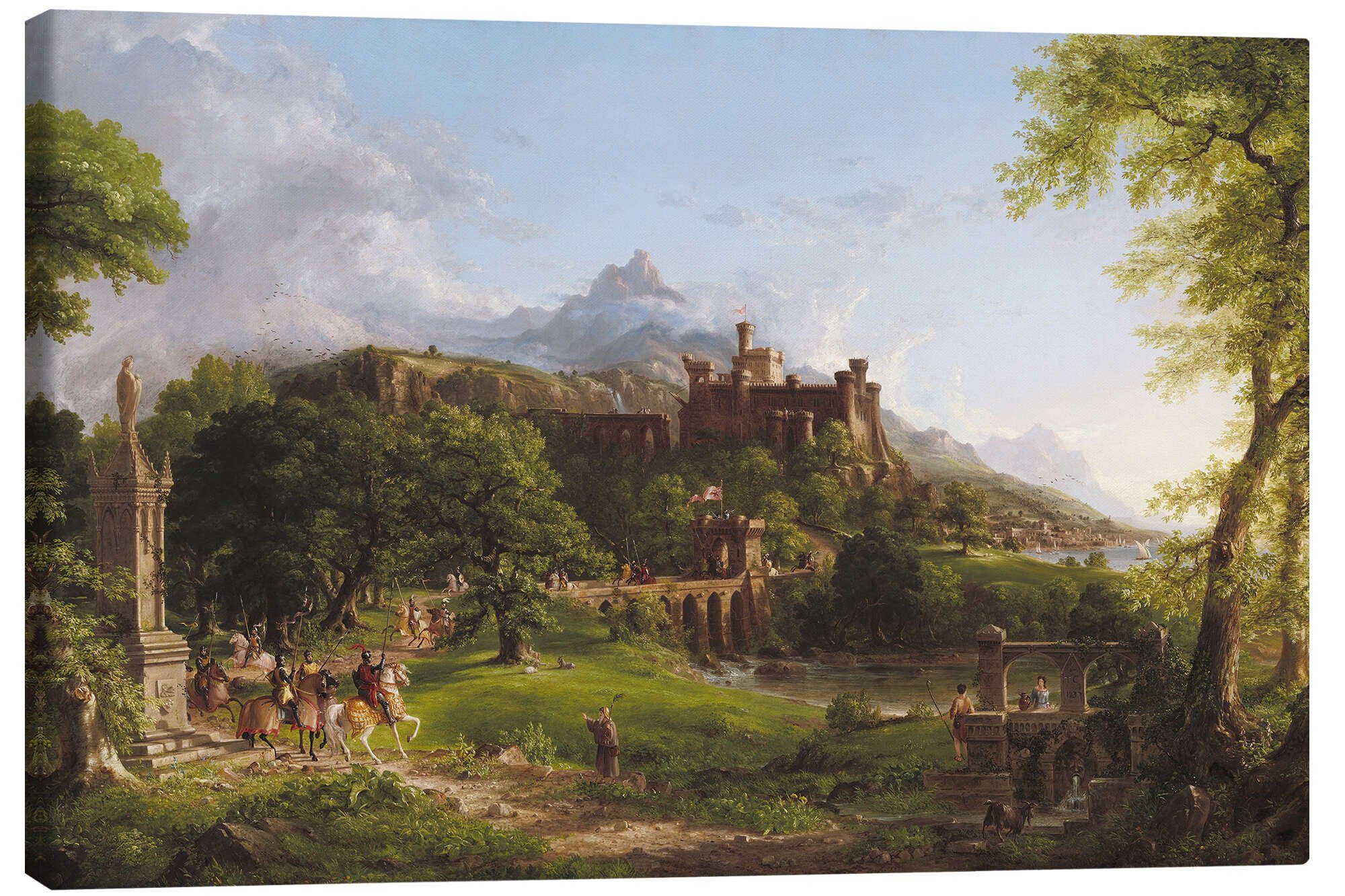 Posterlounge Leinwandbild Thomas Cole, Die Abreise, Malerei