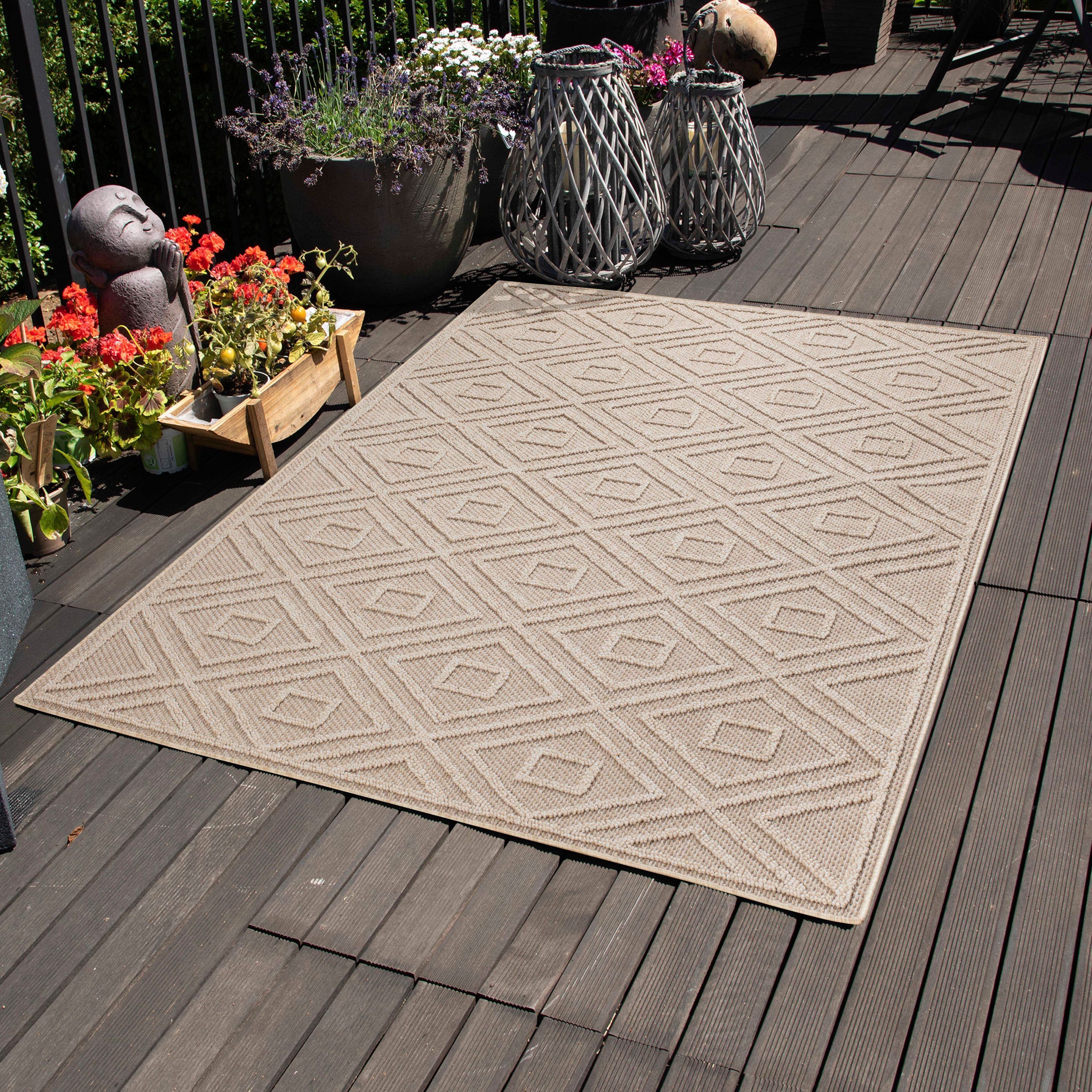 Carpettex Outdoorteppich Rauten Design, Läufer, Höhe: günstig online kaufen