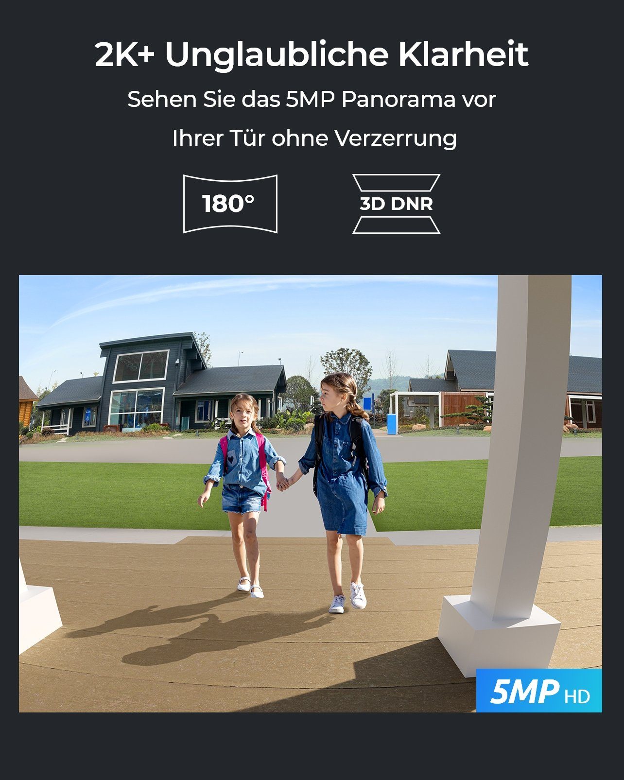 Reolink Smart Home Türklingel Videodoorbell Kamera WLAN-Version 5MP (Außenbereich, 2,4/5 GHz WiFi,Personenerkennung,Arbeitet mit Reolink NVRs)