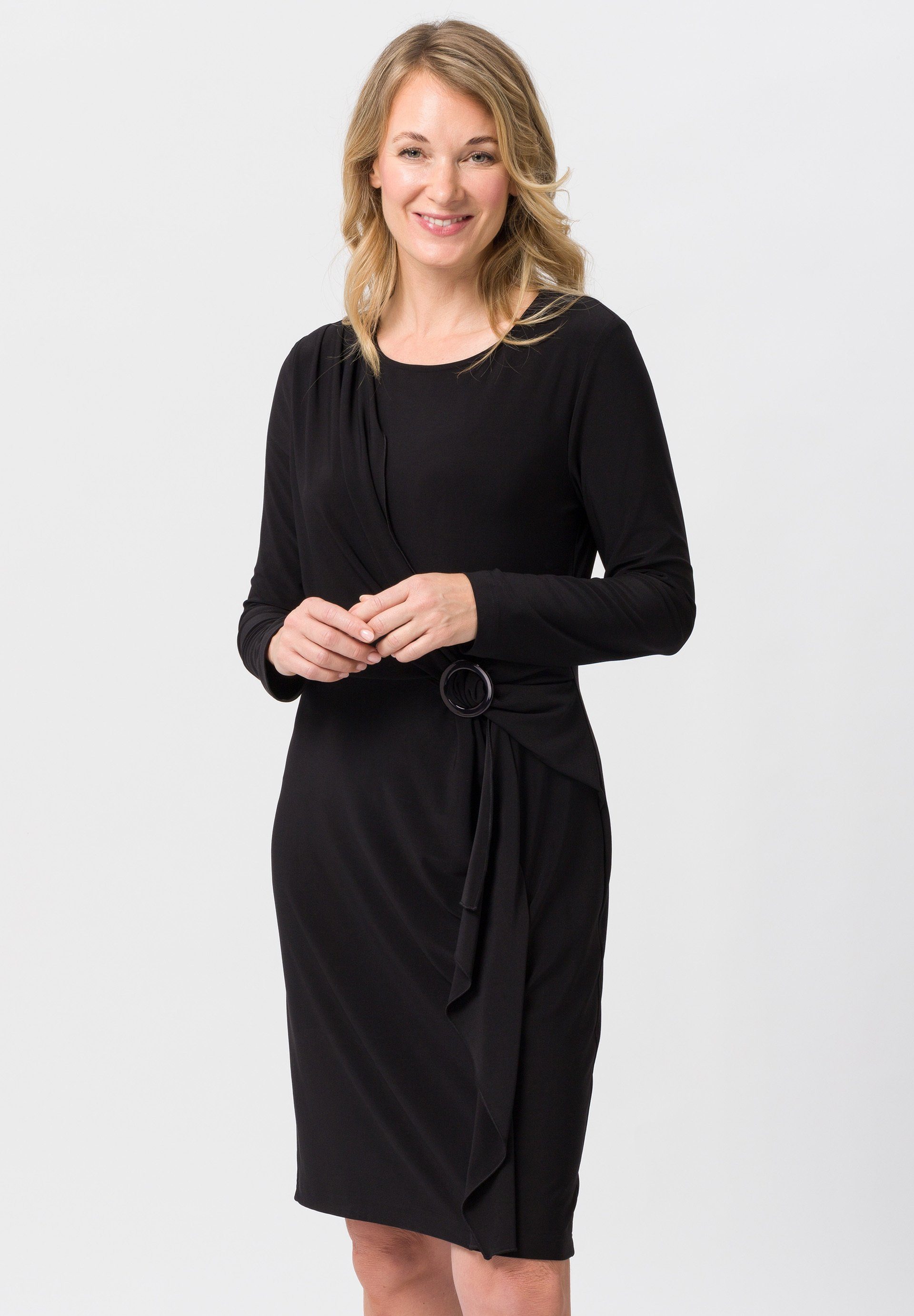 FRANK WALDER Jerseykleid mit weich fließenden Volants