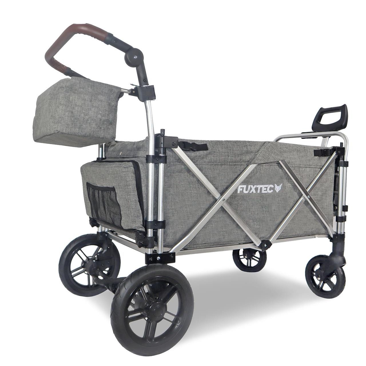 FUXTEC Bollerwagen FX-CTL950, Teleskop-Zugstange, 75 kg Belastbarkeit, großer Innenraum, kippsicher
