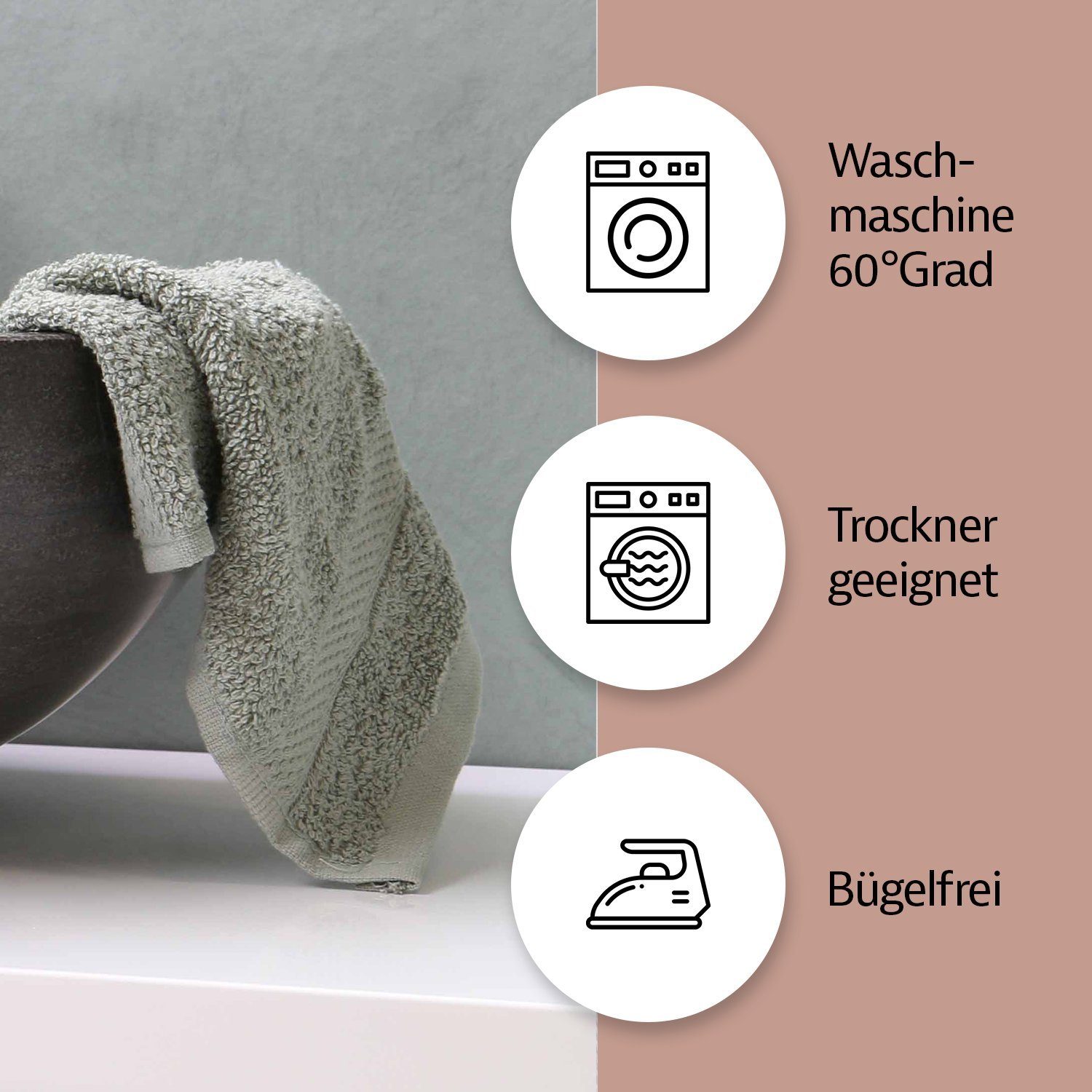 Zestri Handtücher mit Bambusfasern Handtücherset, saugstark weich, Frottee, Handtücher 4er-Set, Duschtuch Saunahandtuch Gästehandtücher Badetuch Handtücher Set – Bild 4 von 5