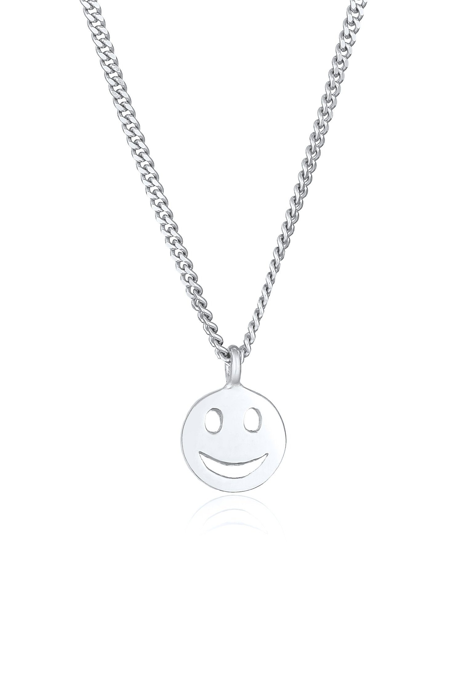 Elli Kette mit Anhänger mit Silber Happy 925 Smiling Face