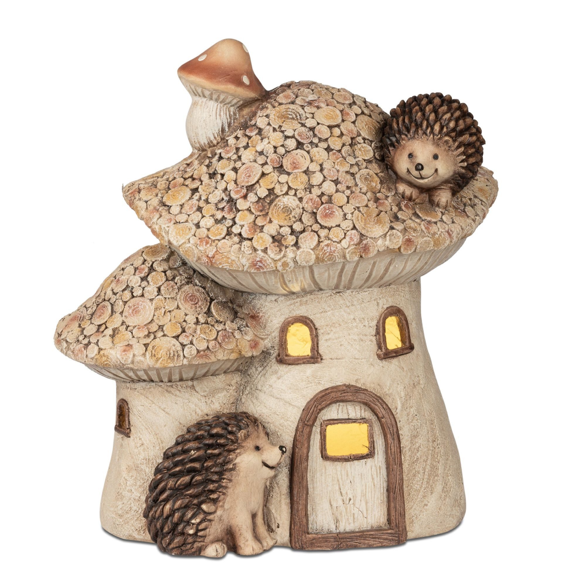formano Dekofigur Wood, mit Timerfunktion, Braun, Pilz, H: 34cm