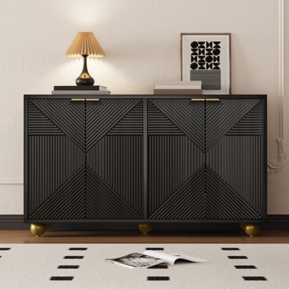 XDeer Kommode Kommode, Sideboard mit vier Türen, verstellbaren, Innenböden, Aufbewahrungsschrank