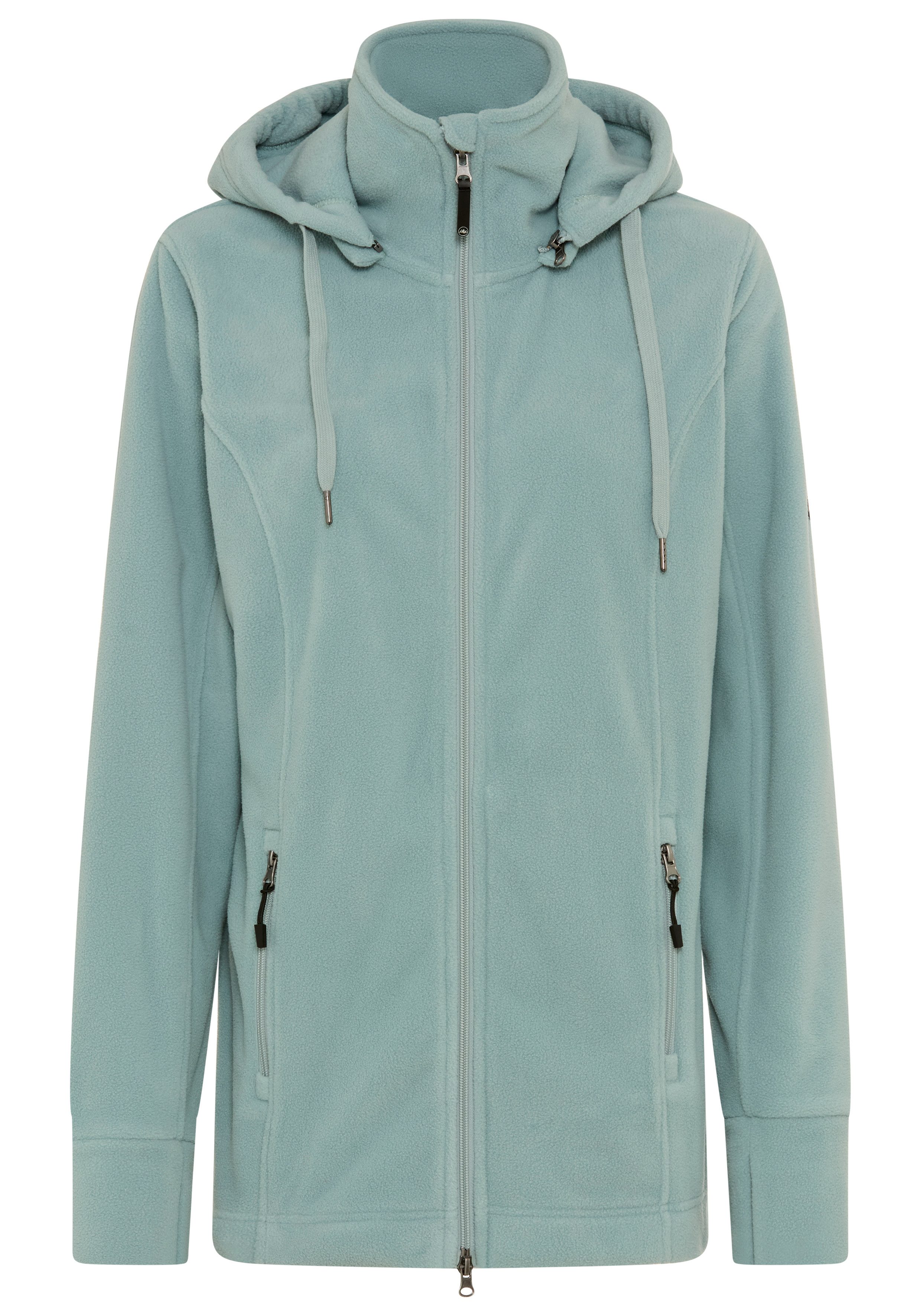 Polarino Fleecejacke Große Größen mit Kapuze, hüftbedeckende Länge, bequemer Schnitt, wärmendes Fleece