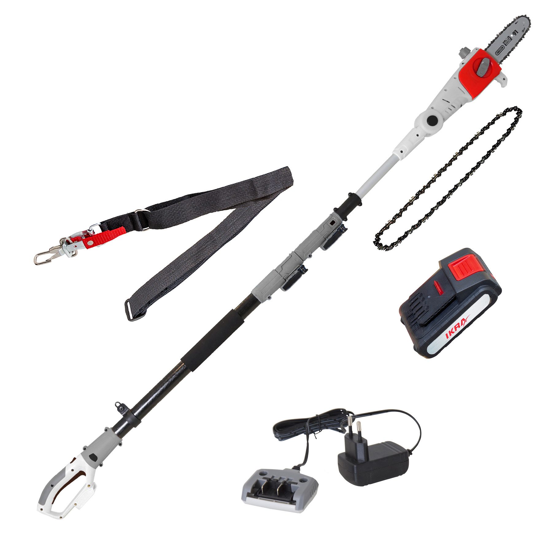 ikra GmbH Akku-Hochentaster ICPS 2020, bis 4 m Arbeitshöhe, (inkl. Akku & Ladegerät), 20 cm Sägelänge, bis 4m Arbeitshöhe, inkl. Ersatzkette