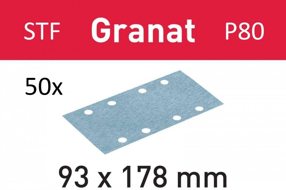 FESTOOL 498943 Abrasive sheet STF 93X178 P400 GR/100 Granat | Démos