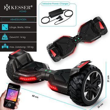 KESSER Balancetrainer, Hoverboard 8,5 Zoll 800 mit Bluetooth Lautsprecher, LED Licht