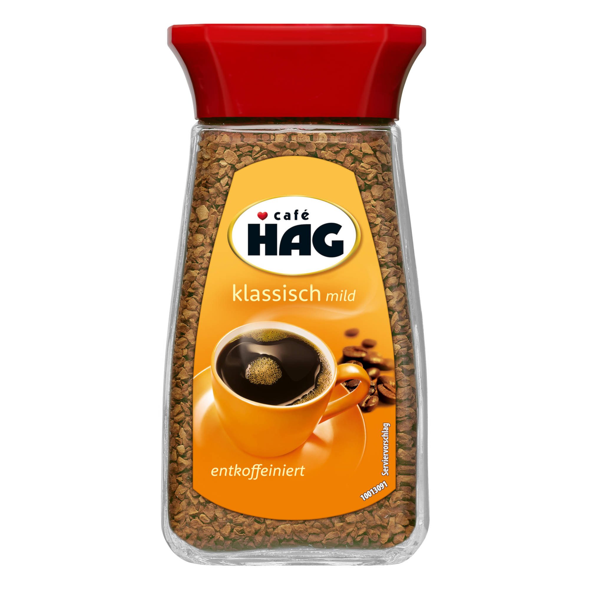 Café HAG Kaffee Löskaffee entkoffeiniert klassisch mild 6x100g Gläser löslicher Kaffee, 600 g, (Packung, 6er Pack)