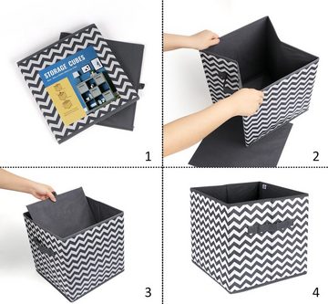 Homewit Aufbewahrungsbox Aufbewahrungsboxen Stoffbox für Schrank, Schublade, Wäsche Stoff Kiste (4 St), Aufbewahrungskörbe für Schubladen Ordnungs