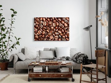 Sinus Art Leinwandbild 120x80cm Wandbild auf Leinwand Kaffee Kaffeebohnen Braun Barista Gastr, (1 St)