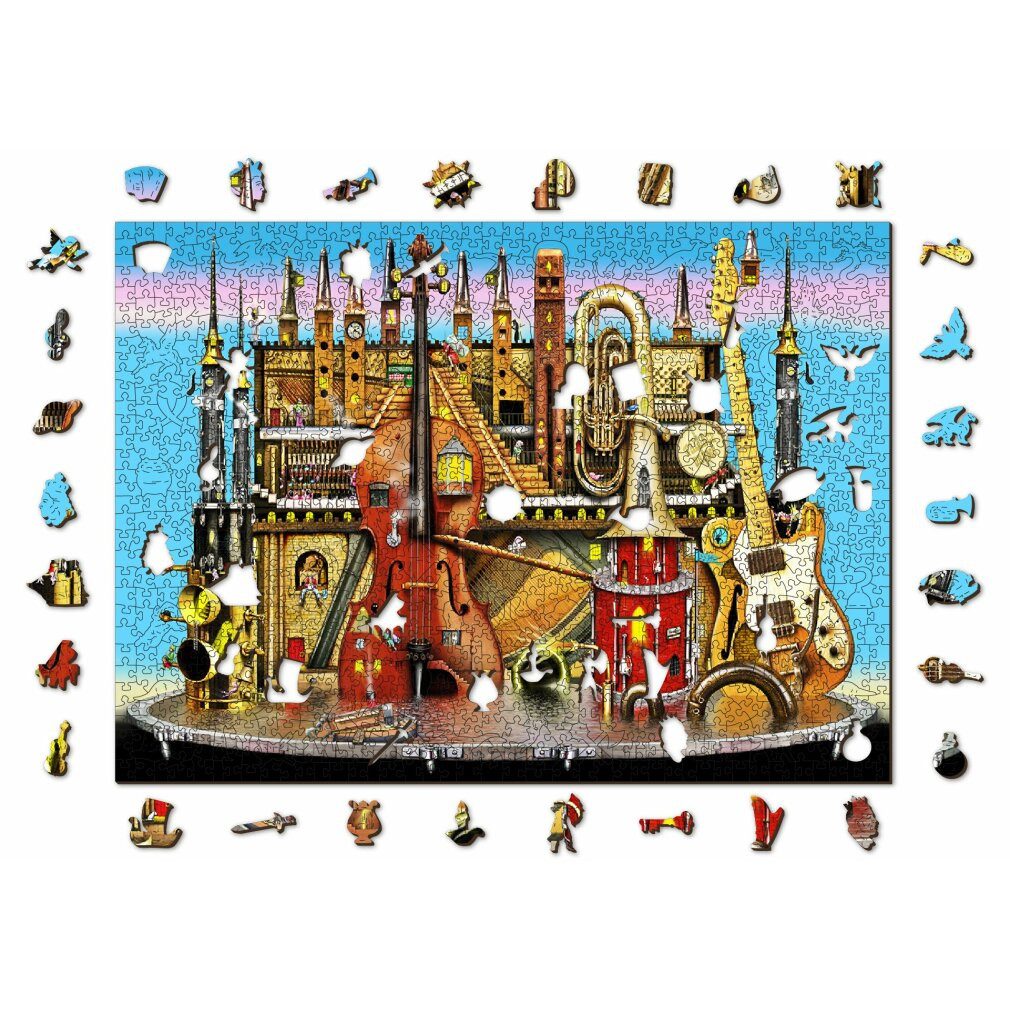 Wooden City Puzzle Holzpuzzle Musical Castle 2in1, 1010 Teile ECO, Puzzleteile