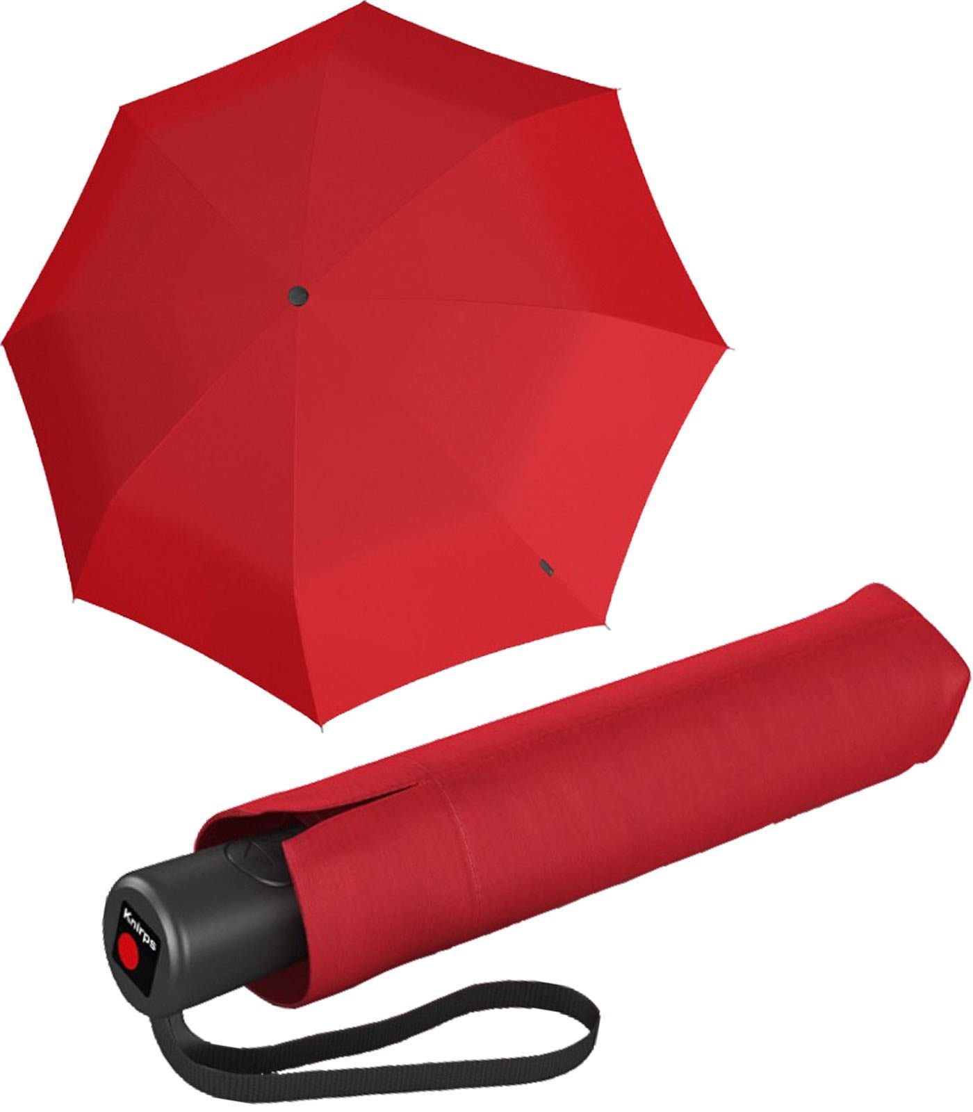 Taschenregenschirm Knirps® rot Duomatic Auf-Zu-Automatik, Medium klassisch-elegant A.200