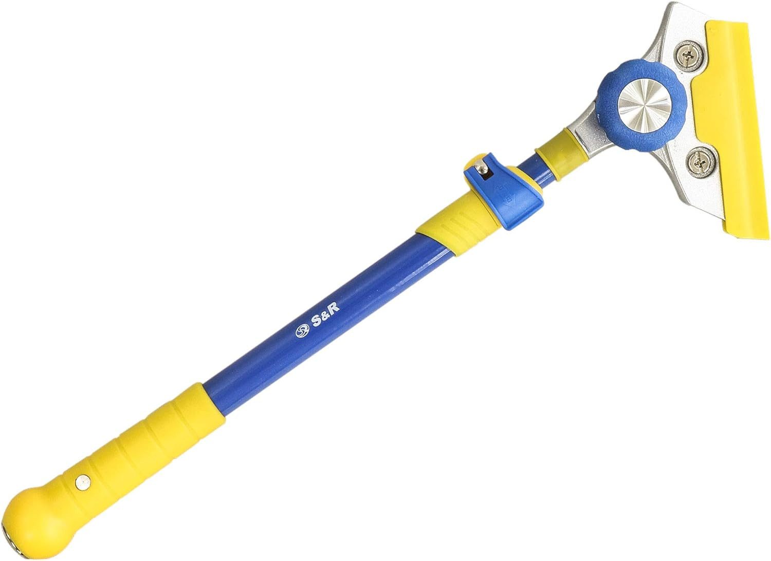 S&R Universalschaber TELESKOP 420 mm - 630 mm, verstellbare Kopf-Ausrichtung Tapetenlöser, scharfe und präzise SK5 Carbonstahl Klinge 100 mm