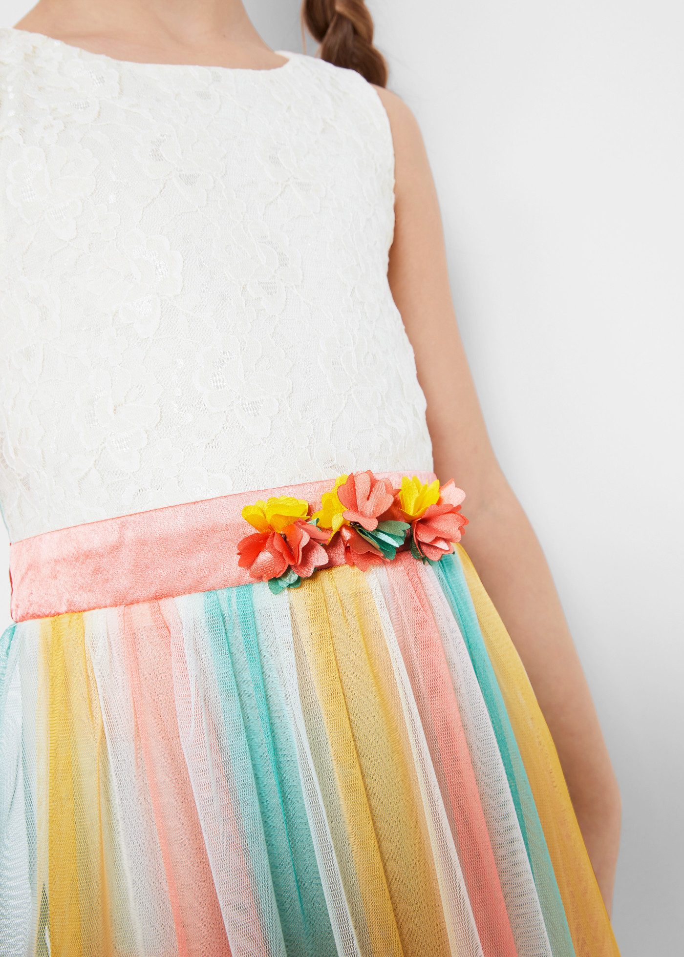 bonprix Midikleid festlicher Stil, Spitzenoberteil, mit Binde-Schleife am Rücken