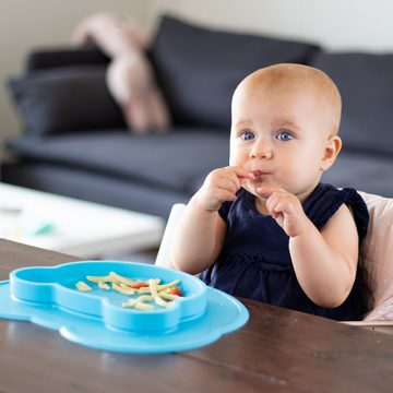 KOKOLIO Speiseteller Froggi - Babyteller und Kinderteller - Haftend, Rutschfest, Saugnapf für ein kleckerfreies Esserlebnis - Kind und Baby Led Weaning Platzset aus Silikon, Tischset, Tischunterlage, (1 St), Rutschfest, Saugnapf, Spülmaschinenfest