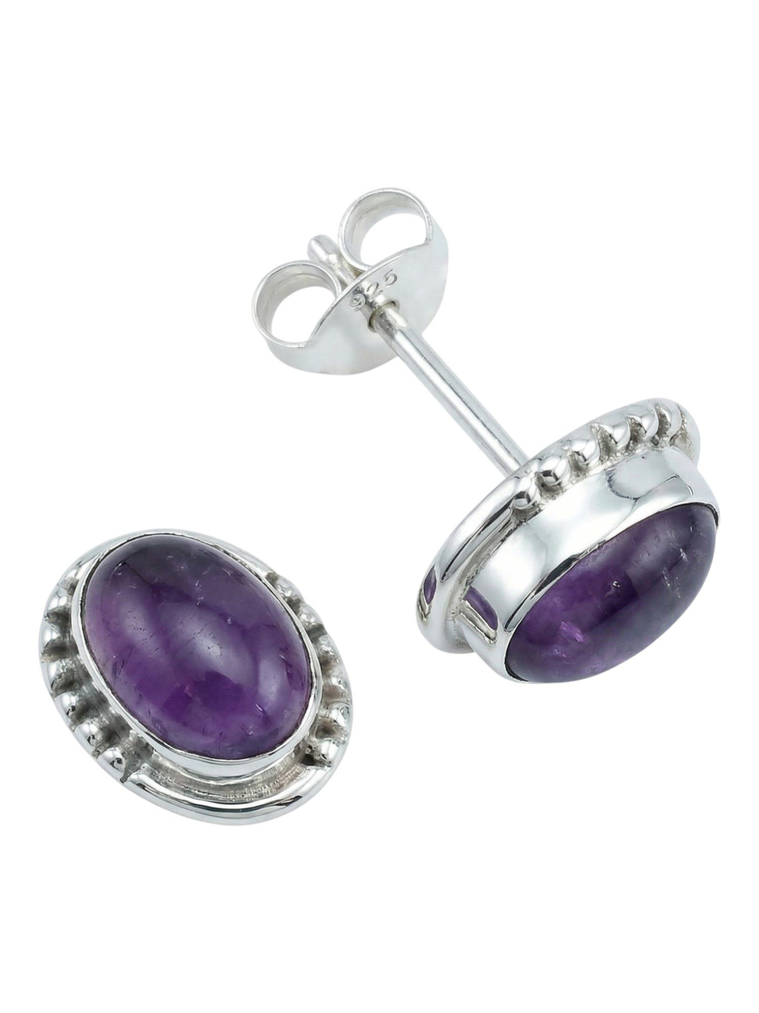 Paar Ohrstecker BAOLI klein aus 925 Silber mit Amethyst
