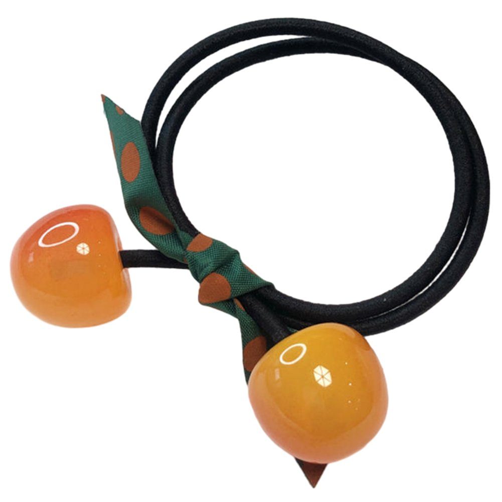 Blusmart Haargummi Damen-Kopfband Im Kirsch-Design, Stilvoller, Personalisierter, Haargummi orange