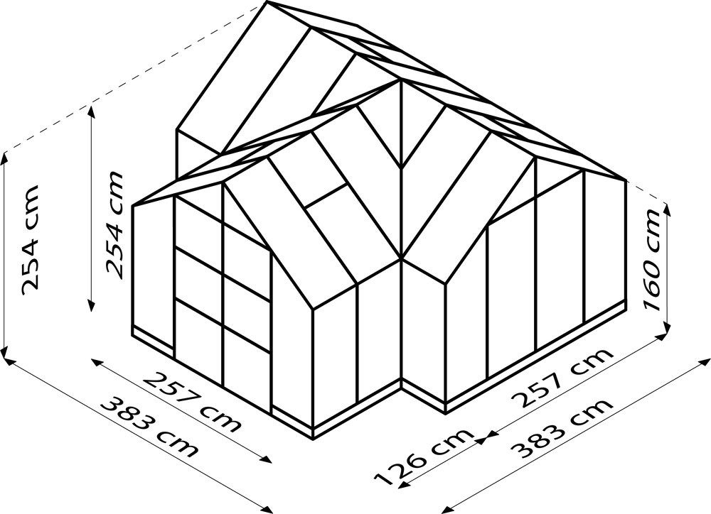 Vitavia Gewächshaus Clarus ESG3mm, schw...