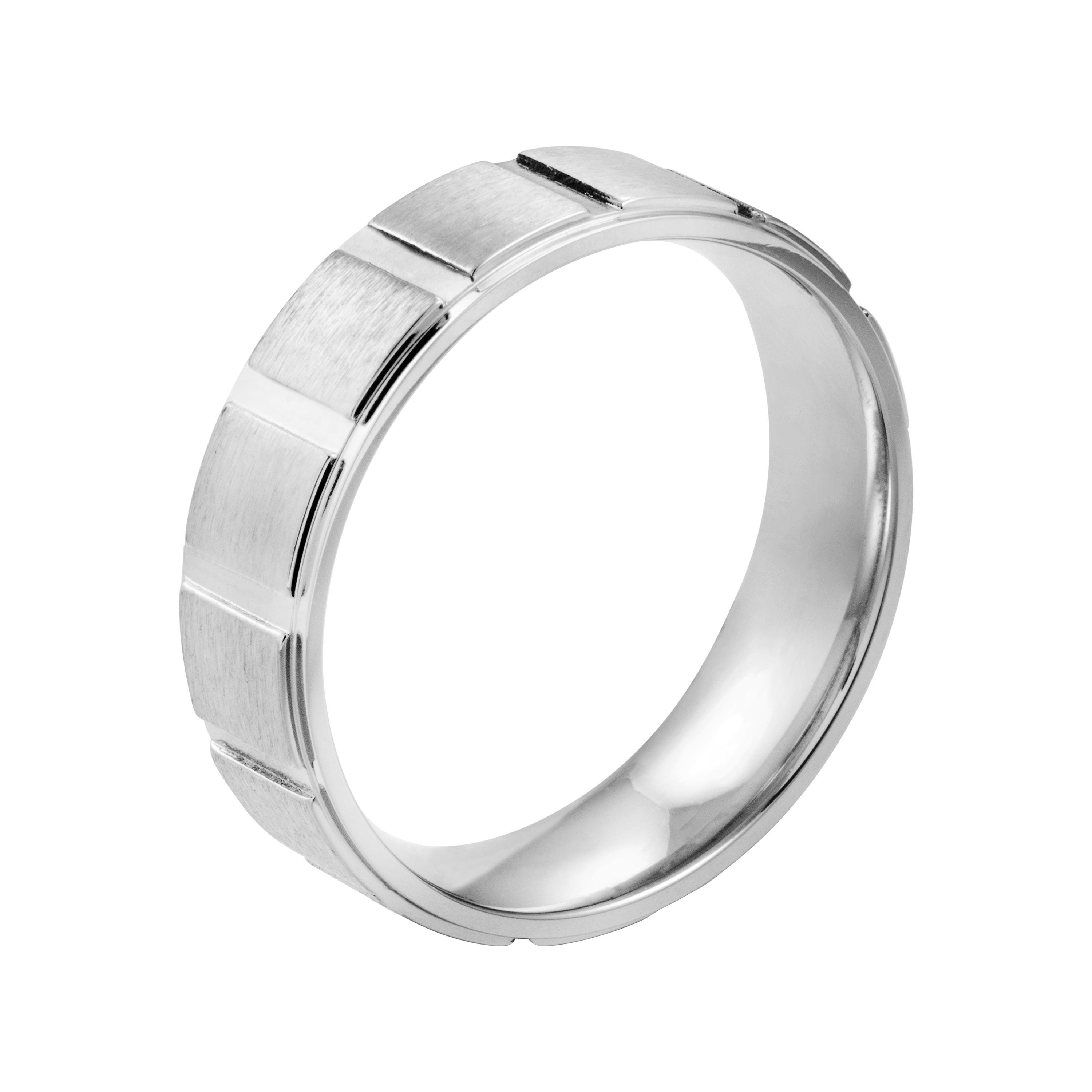 meditoys Fingerring Herren-Edelstahlring · Querrillen · gebürstet · Breite: 9,0 mm · 73