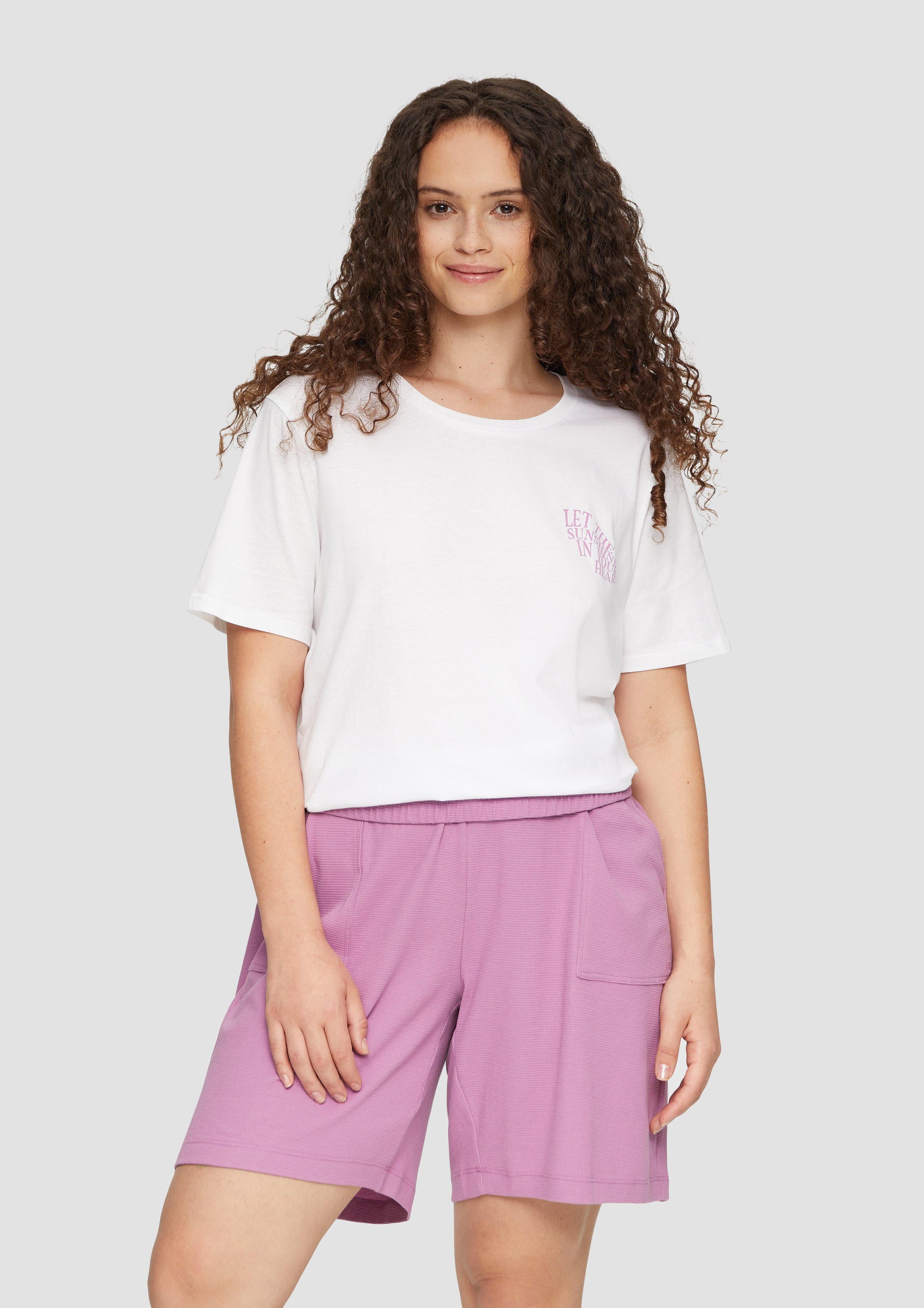 QS Kurzarmshirt T-Shirt aus Baumwolle mit günstig online kaufen