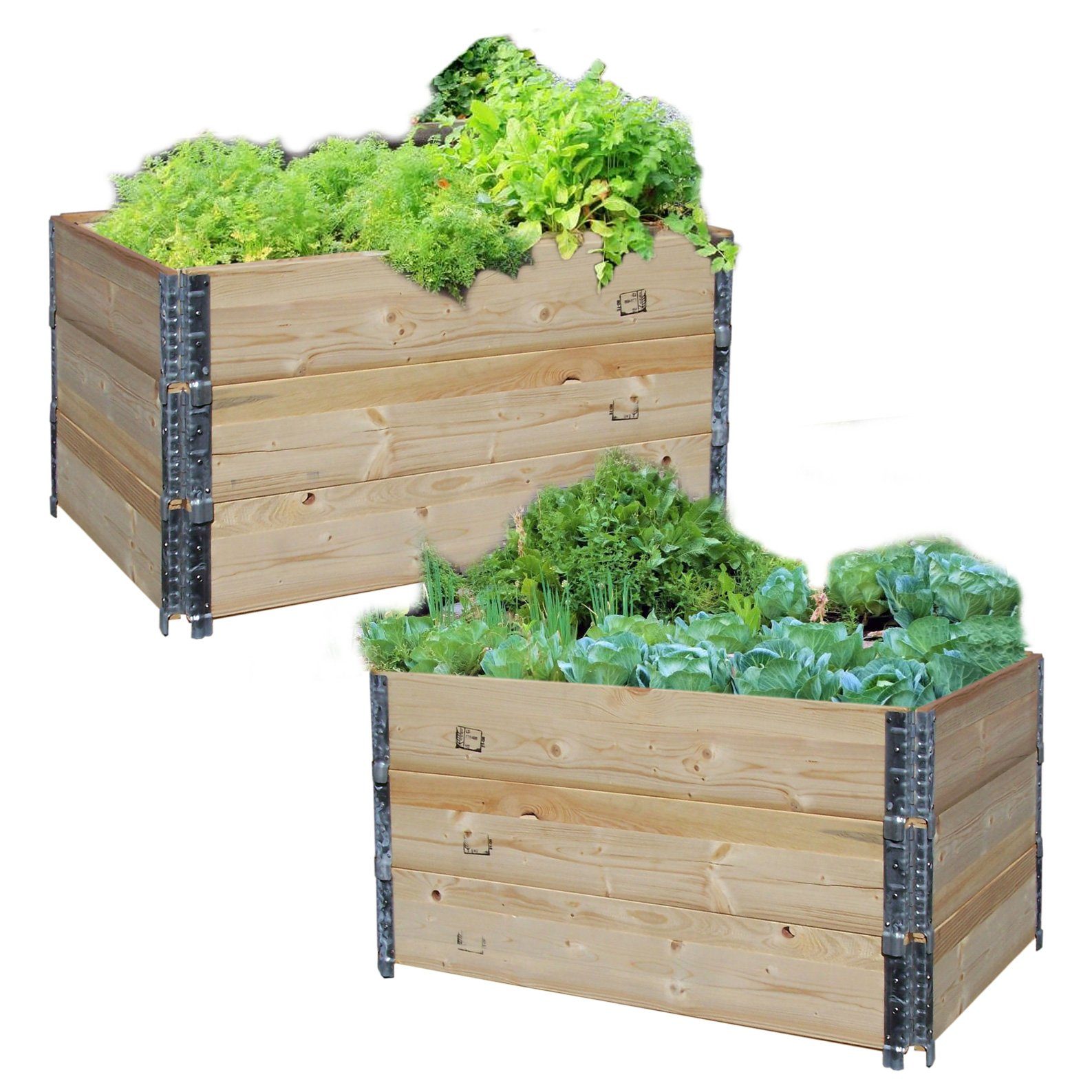 GERSO Hochbeet Holzaufsatzrahmen Hochbeet Set 3er günstig online kaufen