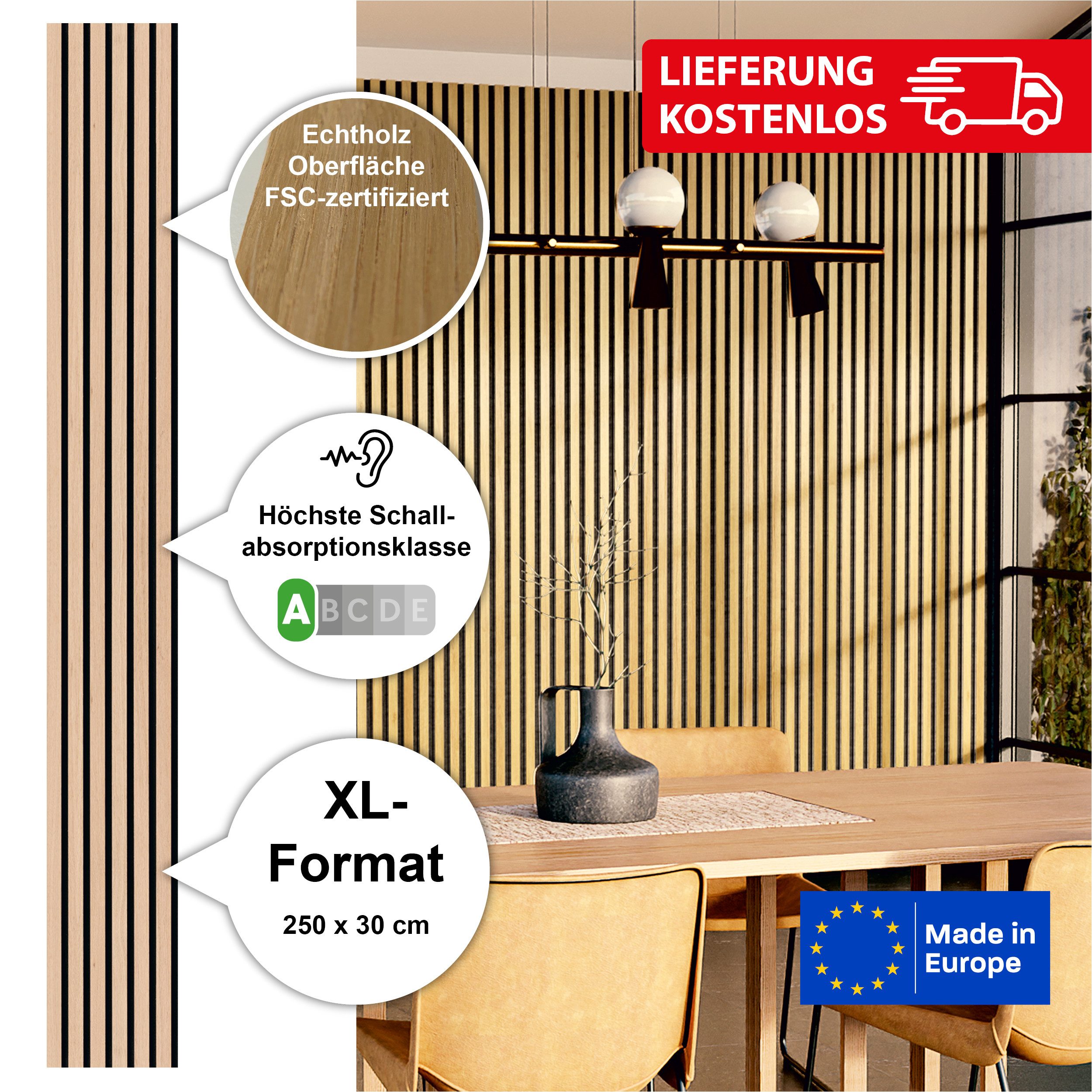 acous Schallschutzpaneel Akustikpaneel Comfort FSC® Eiche günstig online kaufen